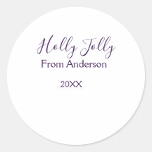 Holly Jolly holidays add name family year purple s