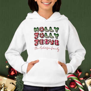 Holly Jolly Jesus 3D optic bold candy kids Hoodie