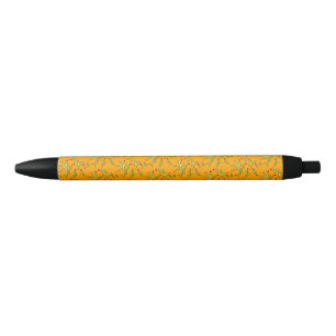 Holly Jolly Leaves on Yellow Gold Pen