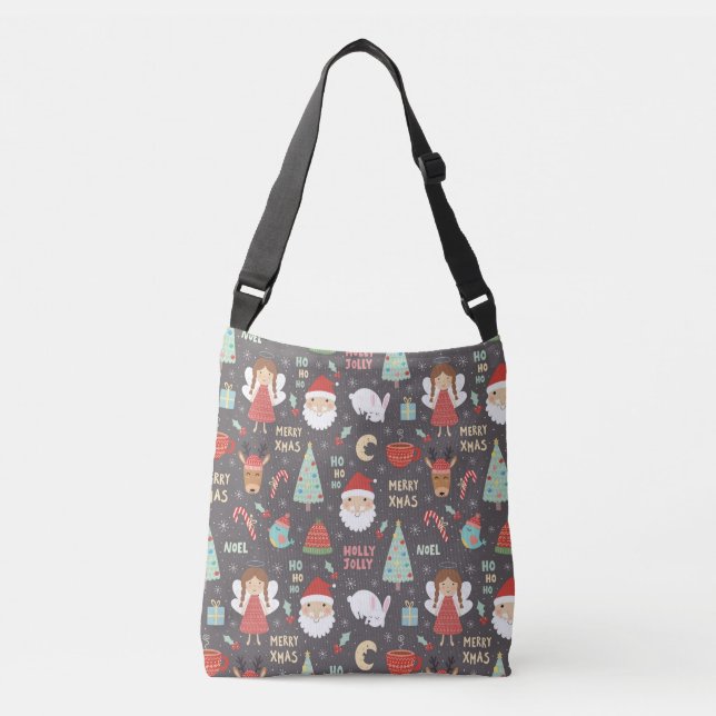 Holly Jolly Merry Christmas Crossbody Bag (Front)