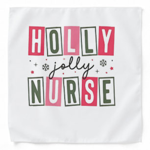 Holly Jolly Nurse Christmas Xmas Nursing Life  Bandana