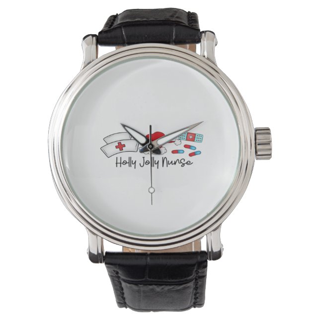 Holly Jolly Nurse, Halloween Classic T-Shirt Watch (Front)