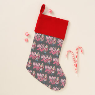 Holly Jolly Nutcracker Christmas Coquette Preppy Stocking