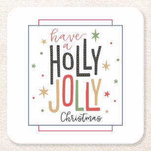 Holly Jolly Paper Coaster