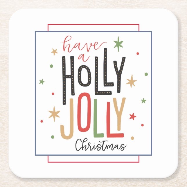 Holly Jolly Paper Coaster (Front)