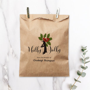 Holly Jolly Penguin Christmas Homemade Treat Favor Bag