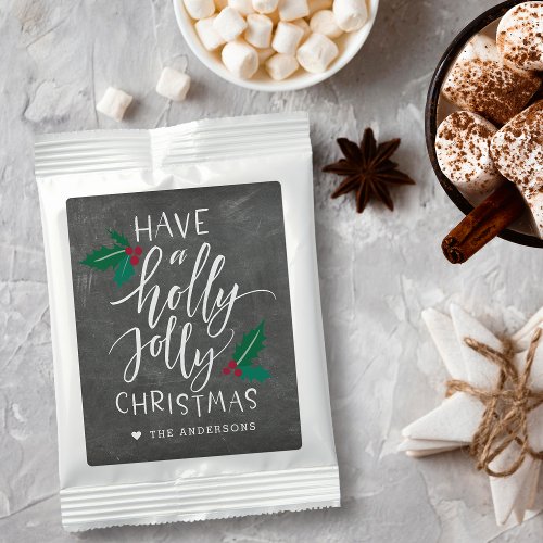 Holly Jolly  Personalized Christmas Hot Chocolate Drink Mix