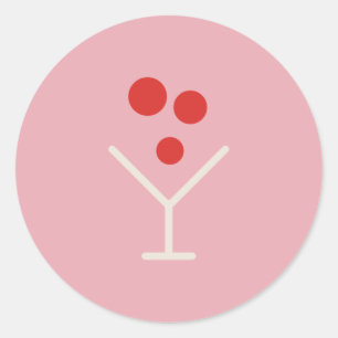 Holly Jolly Pink Martini Holiday Sticker
