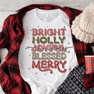 Holly Jolly Retro Christmas  T-Shirt