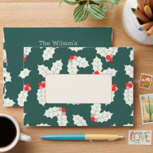 Holly Jolly Retro Holiday Envelope