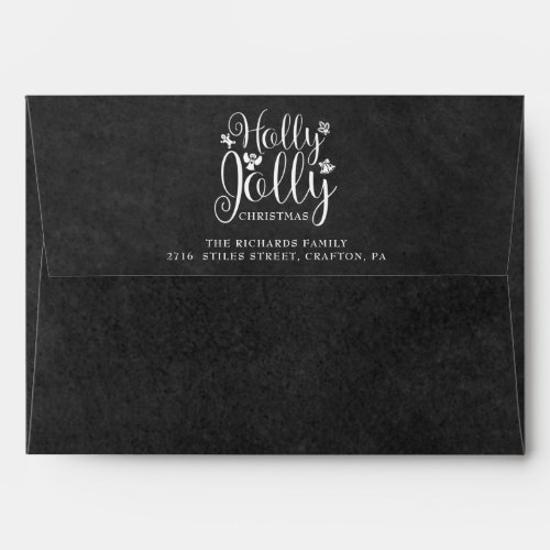 Holly Jolly Return Address Chalkboard Holidays Envelope
