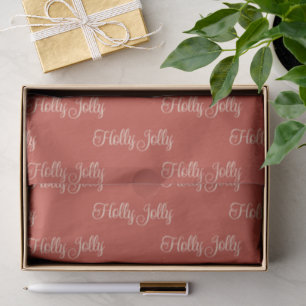 Holly Jolly Rich Holiday Red Christmas Aesthetic Tissue Paper