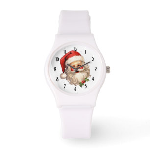 Holly Jolly Santa Claus Retro Style Christmas Watch