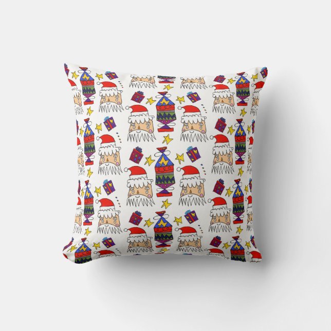 Holly Jolly Santa Pillow (Front)