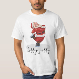 Holly Jolly Skating Santa T-Shirt