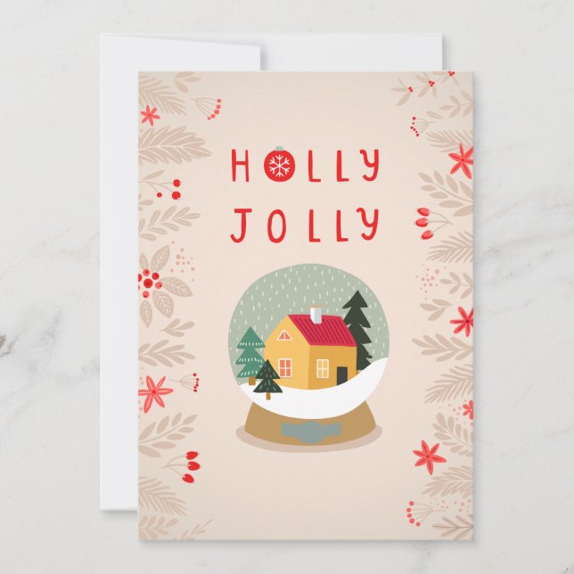 Holly Jolly Snow Globe - A Cozy Holiday Delight (Front)