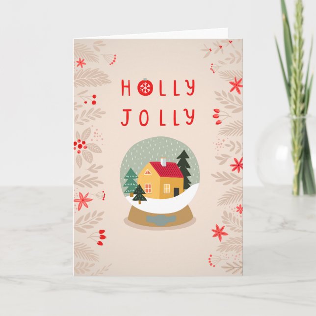 Holly Jolly Snow Globe - A Cozy Holiday Delight (Front)