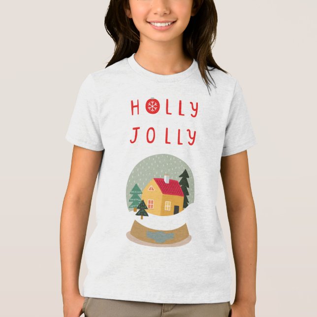 Holly Jolly Snow Globe - A Cozy Holiday Delight Tri-Blend Shirt (Front)