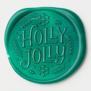 Holly Jolly Snowflake Christmas Wax Seal Sticker