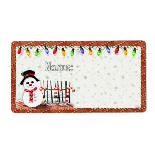 Holly Jolly Snowman PARTY NAME TAGS