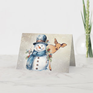 "Holly Jolly Snowman" with a Fawn Card