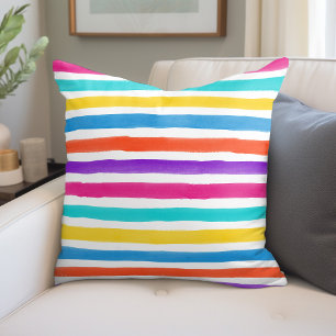 Holly Jolly Stripes Throw Pillow