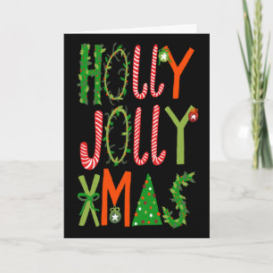 HOLLY JOLLY Sweet Holiday Xmas Christmas Card