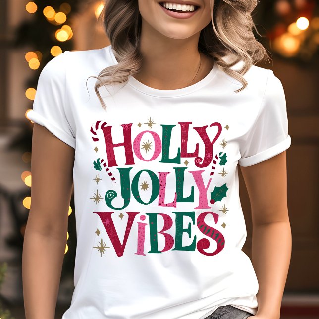 Holly Jolly Vibes Christmas Retro Tri-Blend Shirt (Creator Uploaded)