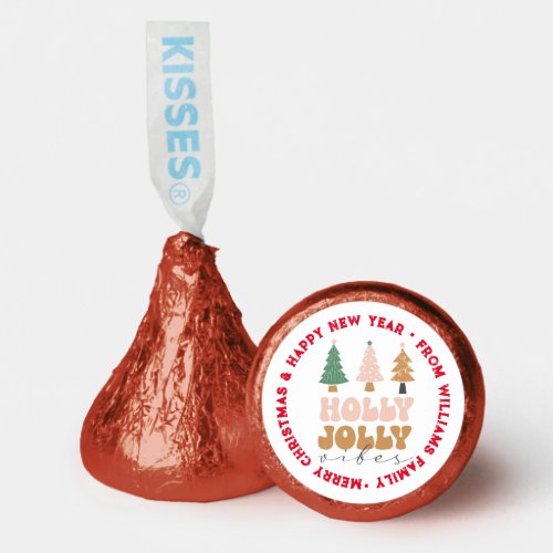 holly jolly vibes christmas retro vintage holiday  hersheys kisses