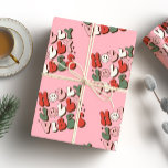 Holly Jolly Vibes Groovy Christmas Wrapping Paper<br><div class="desc">Holly Jolly Vibes Groovy Christmas Wrapping Paper</div>