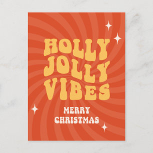 Holly Jolly Vibes - Merry Christmas Holiday Postcard