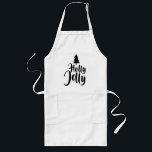 Holly Jolly White Gold Merry Christmas Long Apron<br><div class="desc">Cute Holly Jolly white gold apron for a perfect Christmas.</div>