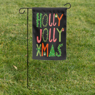 Holly Jolly Xmas Sweet Christmas Handlettering Garden Flag