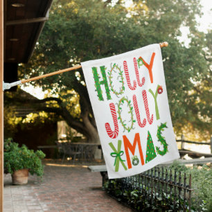 Holly Jolly Xmas Sweet Christmas Handlettering House Flag