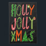 HOLLY JOLLY XMAS Sweet Holiday Christmas Kitchen Towel<br><div class="desc">Hope you like this holiday pattern. Add your own text to customize it if you like. Check my shop for more matching items and other holiday patterns. Thanks for shopping with me!</div>