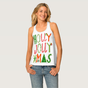 HOLLY JOLLY XMAS Sweet Holiday Christmas Tank Top
