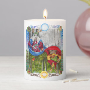 Holly King and Oak King Pillar Candle