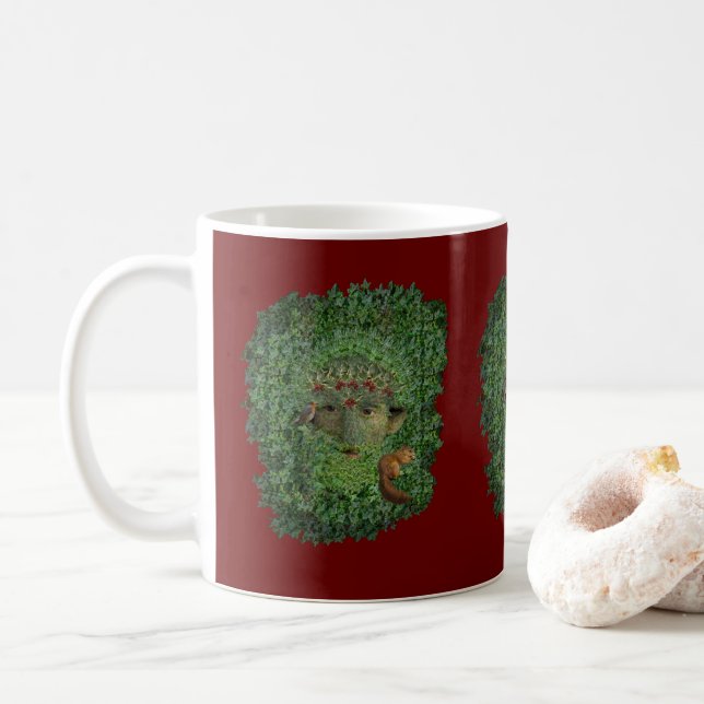 Holly King Greenman Pagan Wiccan Yule Coffee Mug (With Donut)