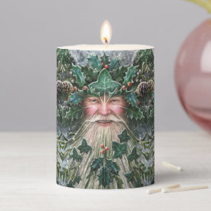 Holly King/Yule/Winter Solstice Pillar Candle