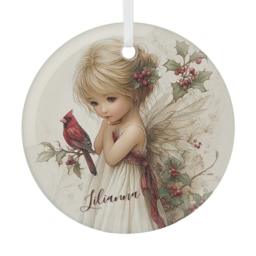 Holly-Kissed Enchantment Glass Ornament