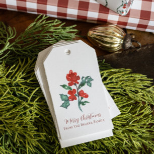 Holly Lane - Berry Gift Tags (Customizable)