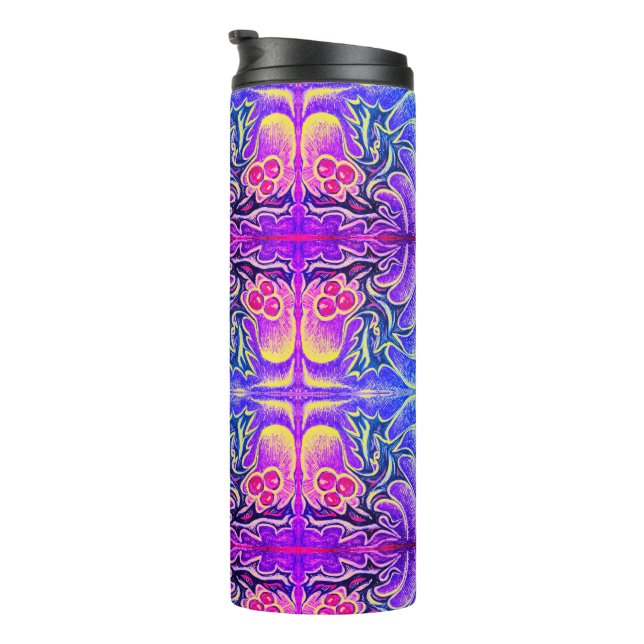 Holly Leaf and Berry Colorful Thermal Tumbler (Rotated Right)