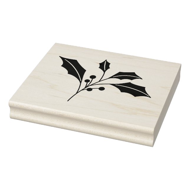 Holly Leaf Christmas Stamp – DIY Craft Rubber  (Stamp)