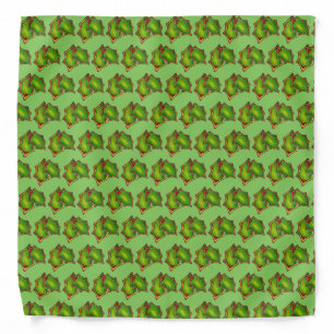 Holly Leaf Green Frosted Christmas Sugar Cookie Bandana