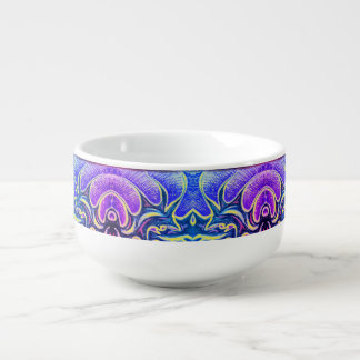 Holly Leaf Purple Colorful Soup Mug