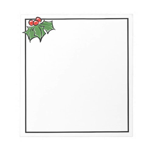 Holly Leaves and berries  Christmas cheer  Notepad