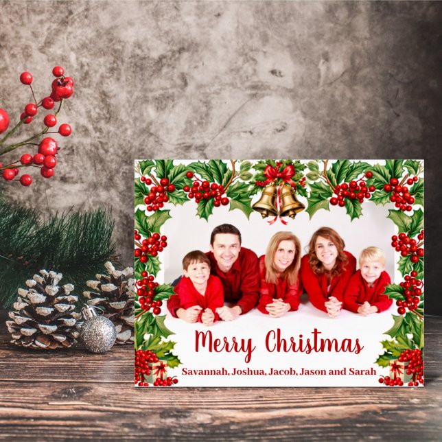 Holly Leaves and Berries Custom Photo Acrylic Sign (Creator Uploaded)