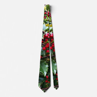 Holly leaves and Berries Neck Tie