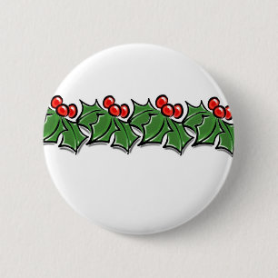 Holly Leaves, Holly berries, Christmas wreath  Button