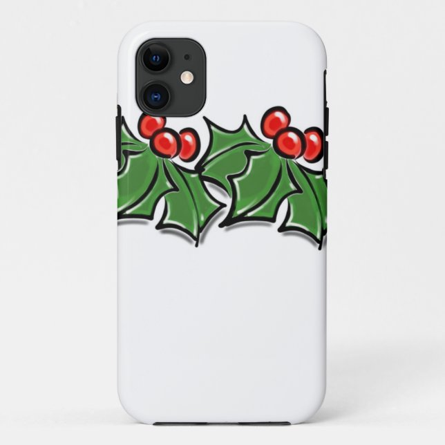 Holly Leaves, Holly berries, Christmas wreath  Case-Mate iPhone Case (Back)